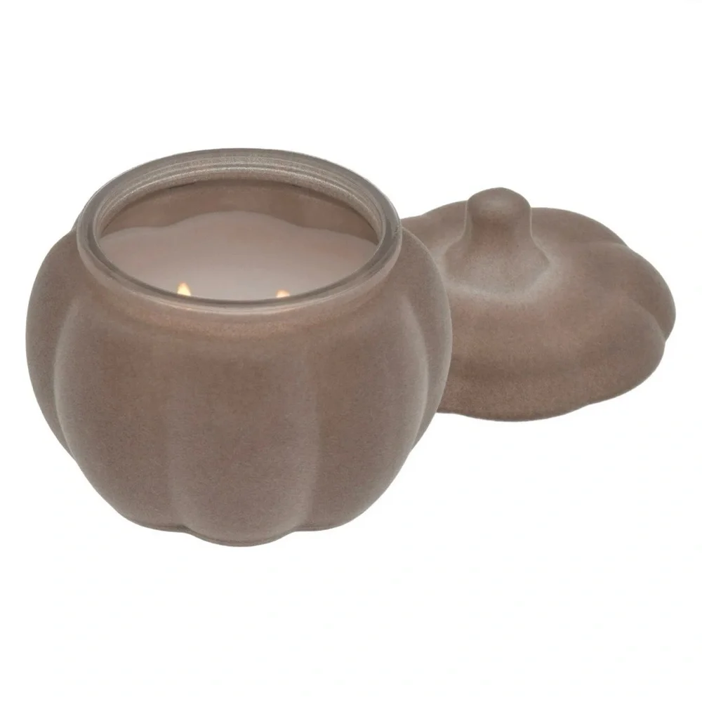 Better Homes & Gardens Pumpkin Snickerdoodle Swirl Scent Flocked Candle Lot Of 2
